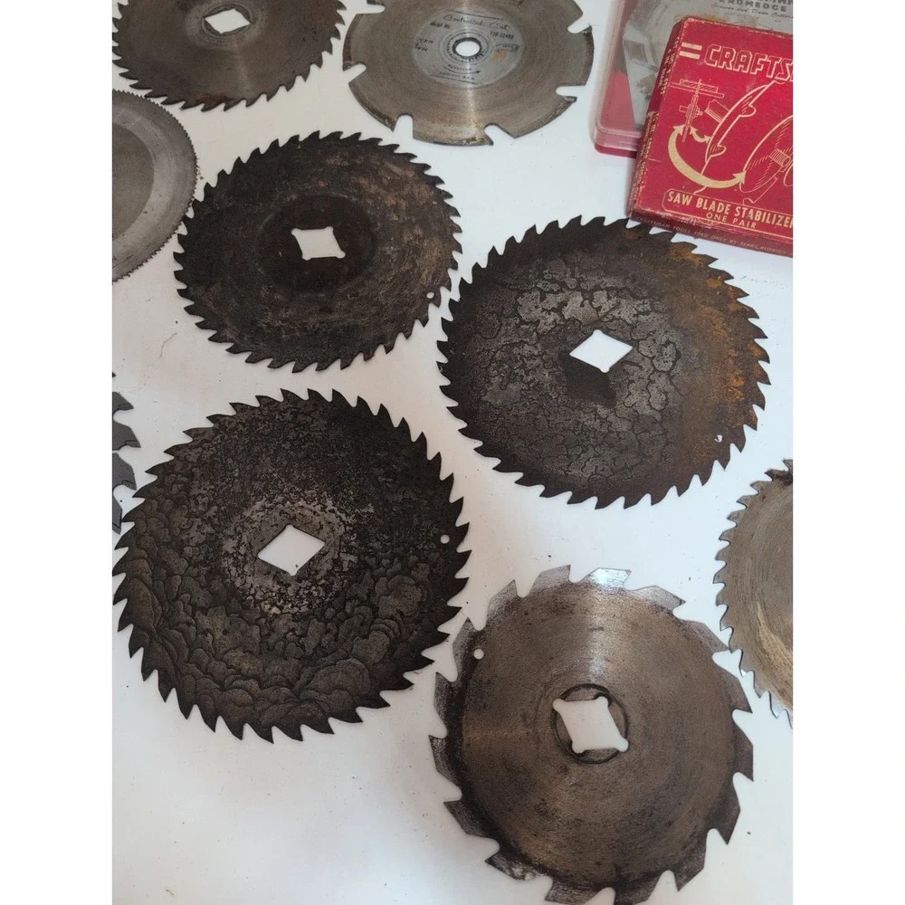 Huge Log Of Vtg Circular Saw Blades (38) Craftsman Clipper Skil Fire-tooth More!